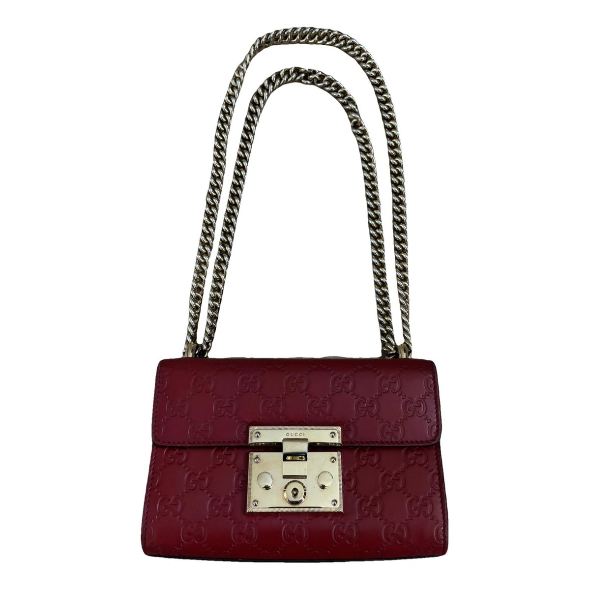 Padlock leather crossbody bag