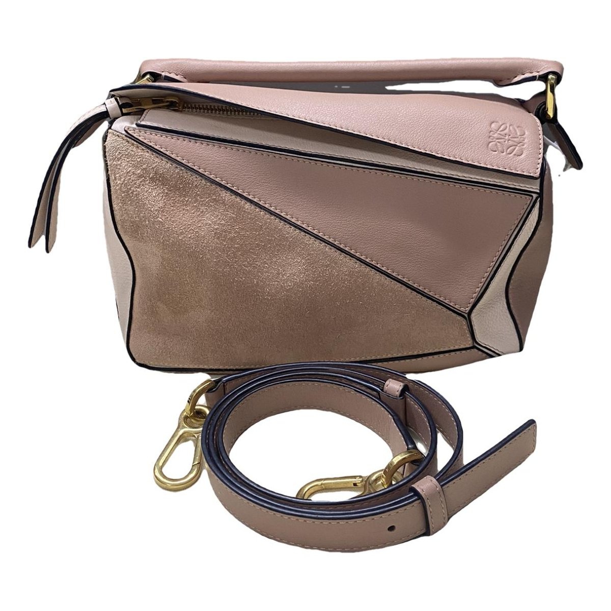 Puzzle leather handbag