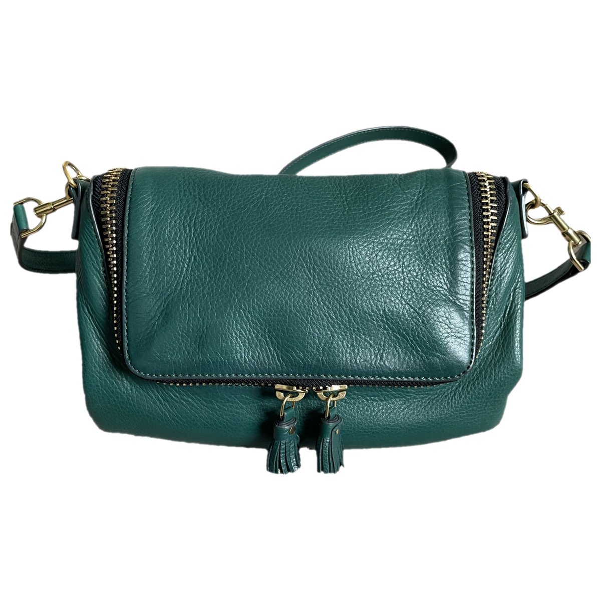 Maxi Zip leather crossbody bag