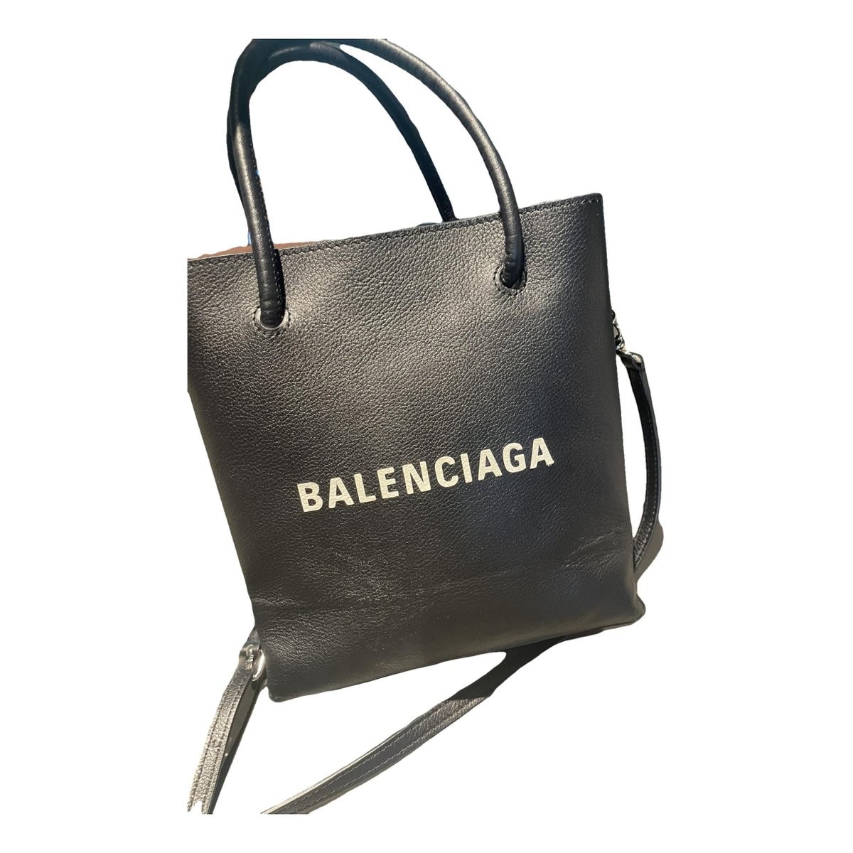 Shopping North South leather handbag