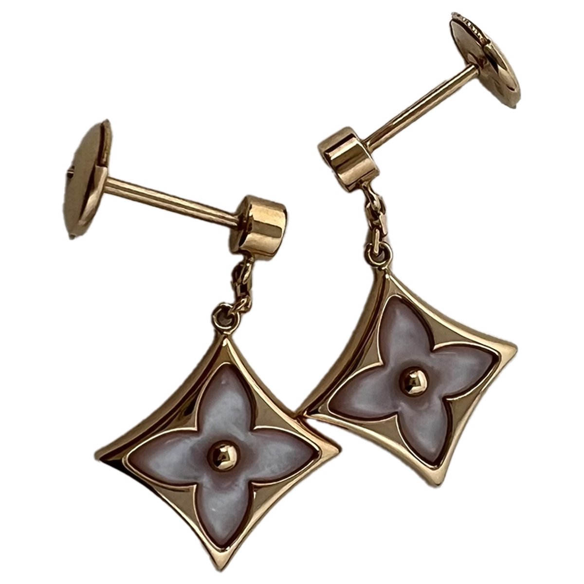 Star Blossom pink gold earrings