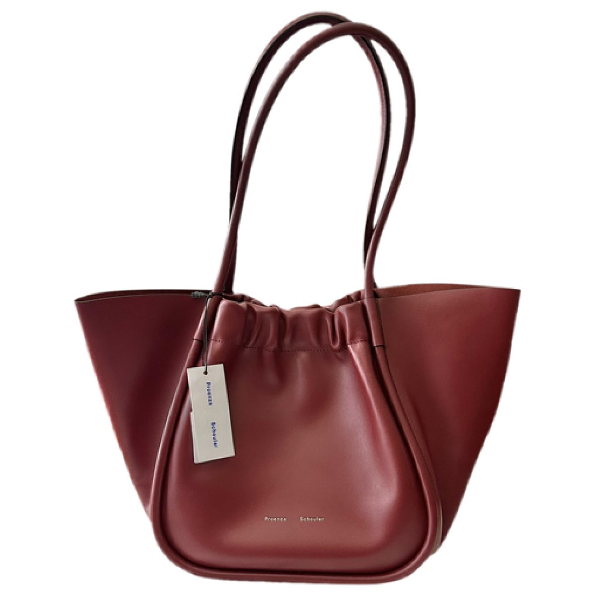 Ruched leather tote