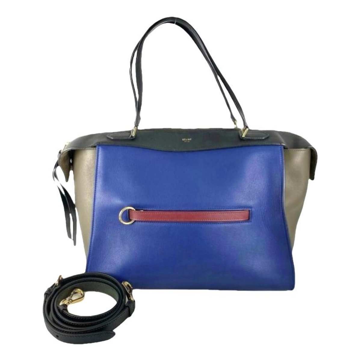 Ring leather handbag