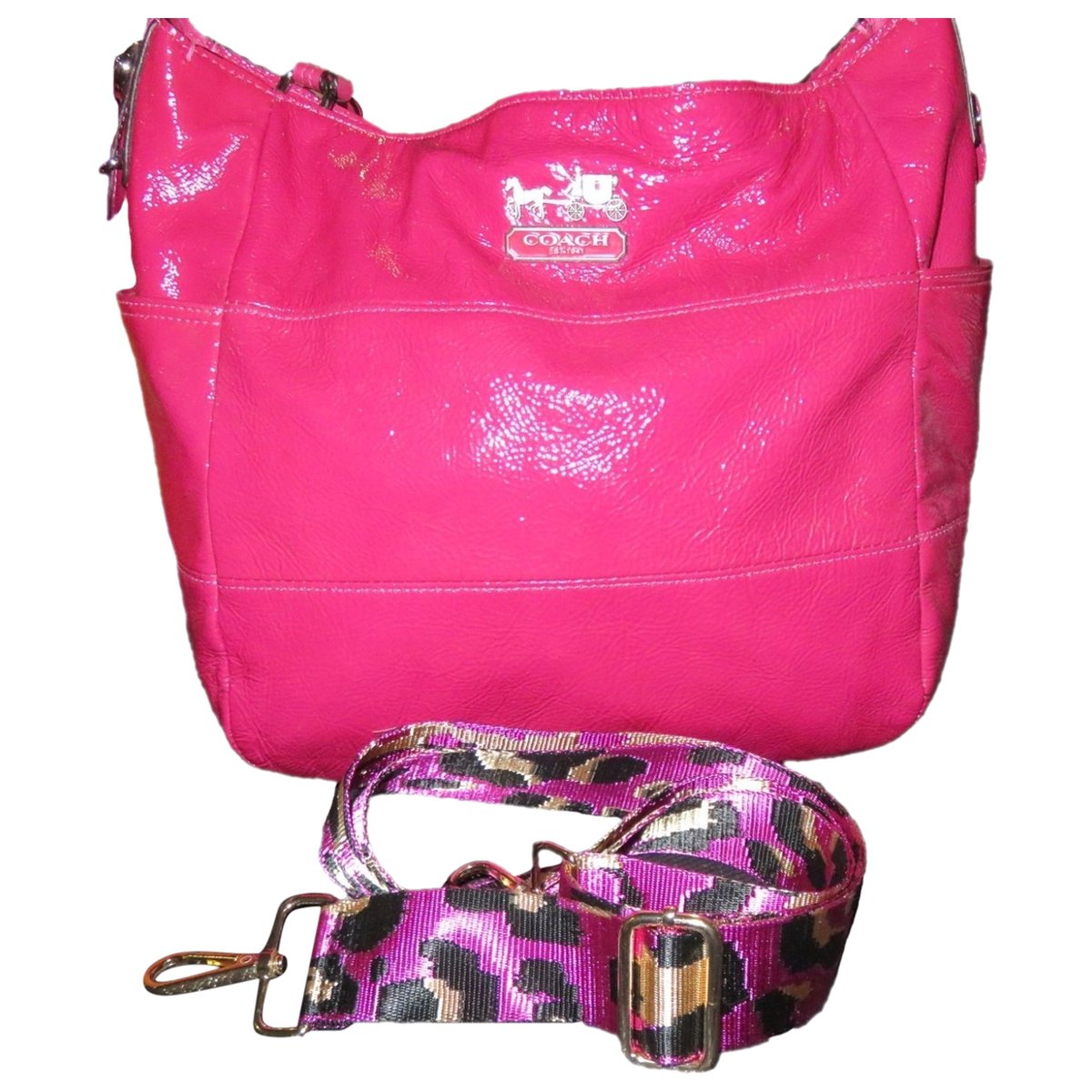 Abby duffle patent leather crossbody bag