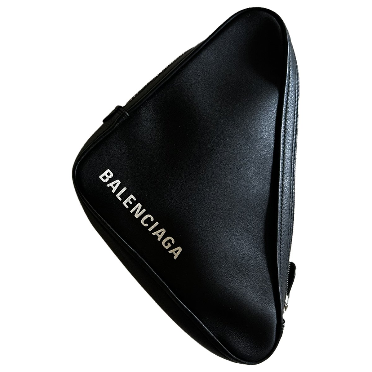 Triangle leather clutch bag