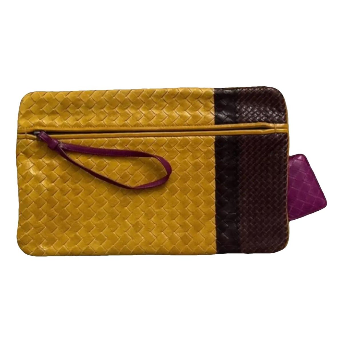 Snap leather clutch bag