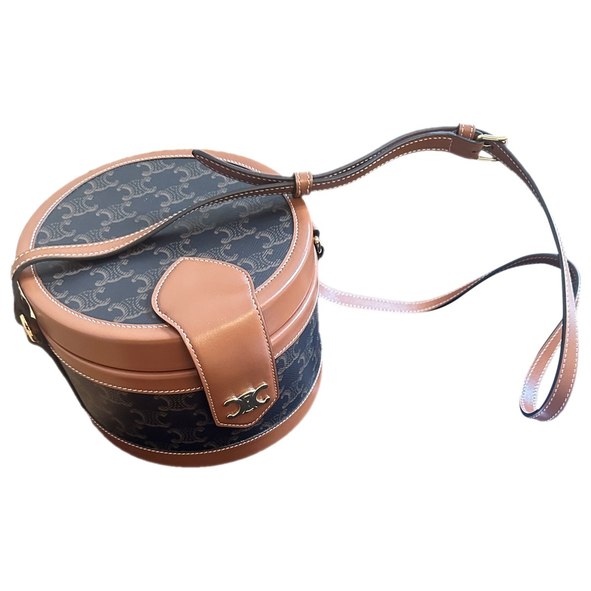 Tambour leather handbag