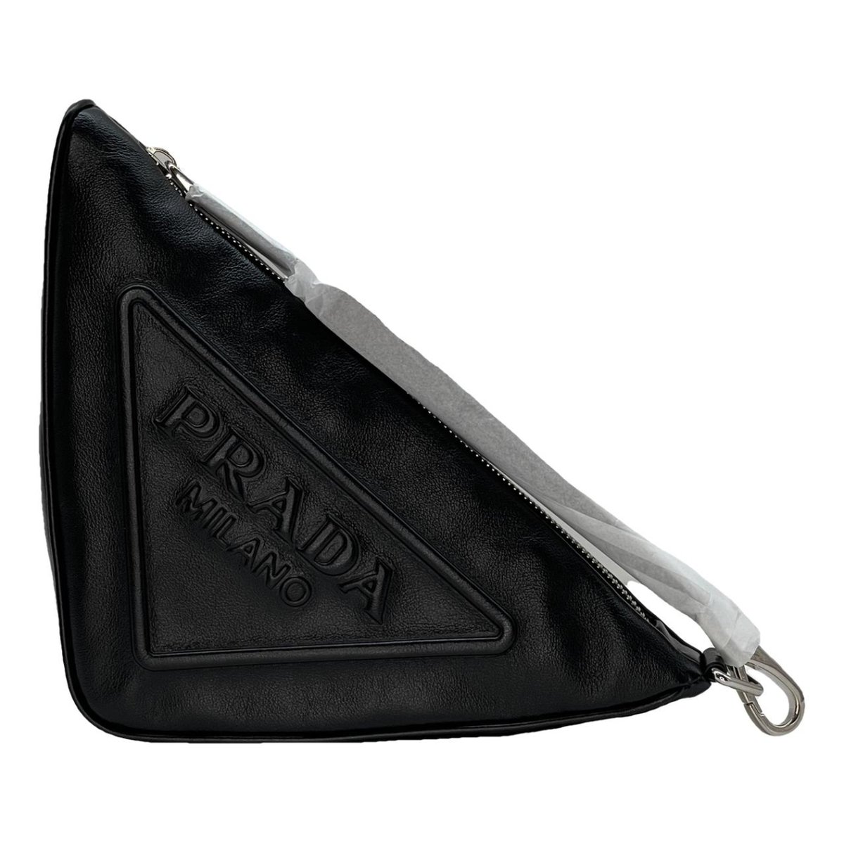 Triangle leather handbag