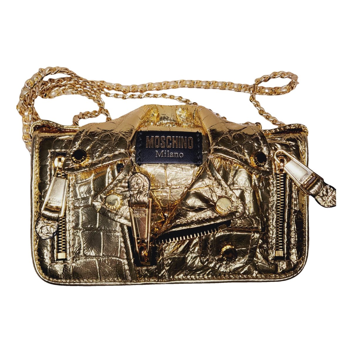 Biker leather crossbody bag