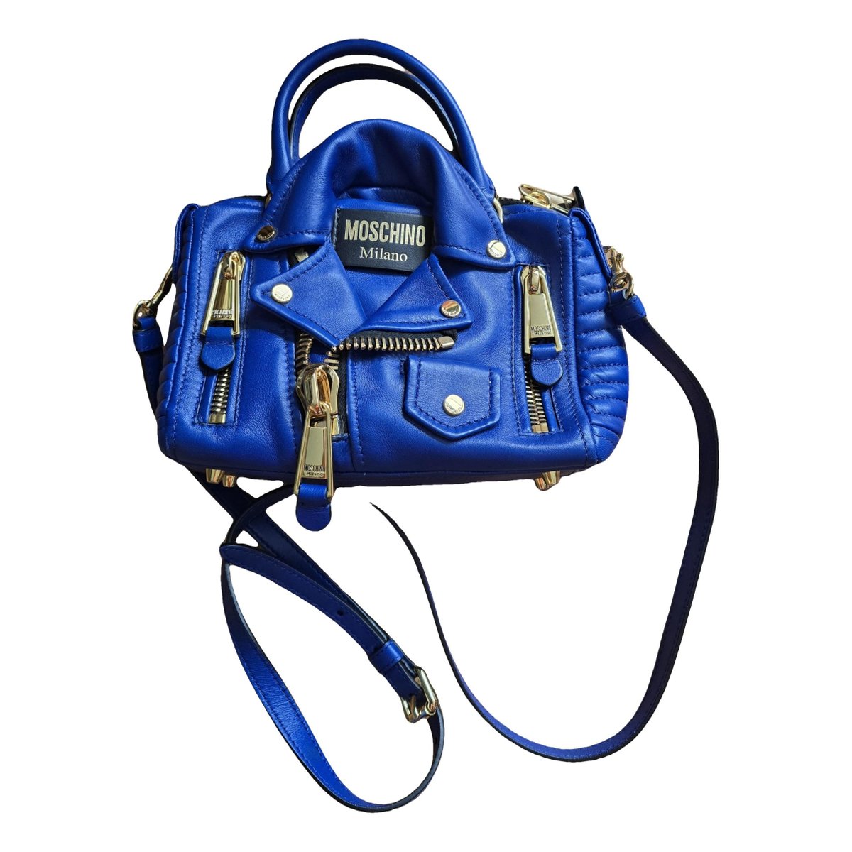 Biker leather clutch bag