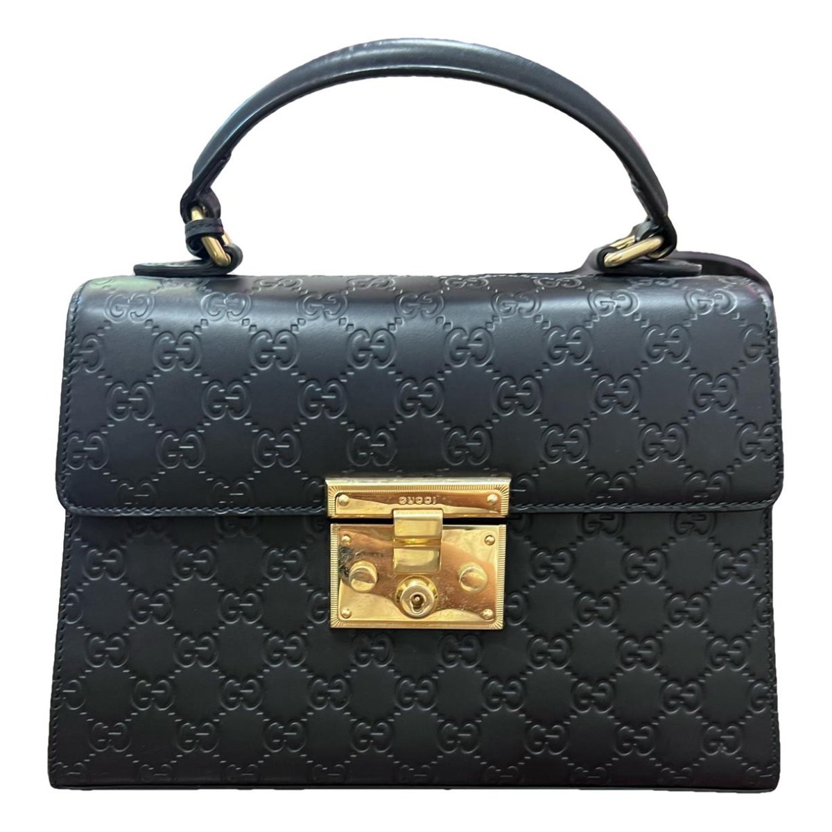Padlock leather handbag