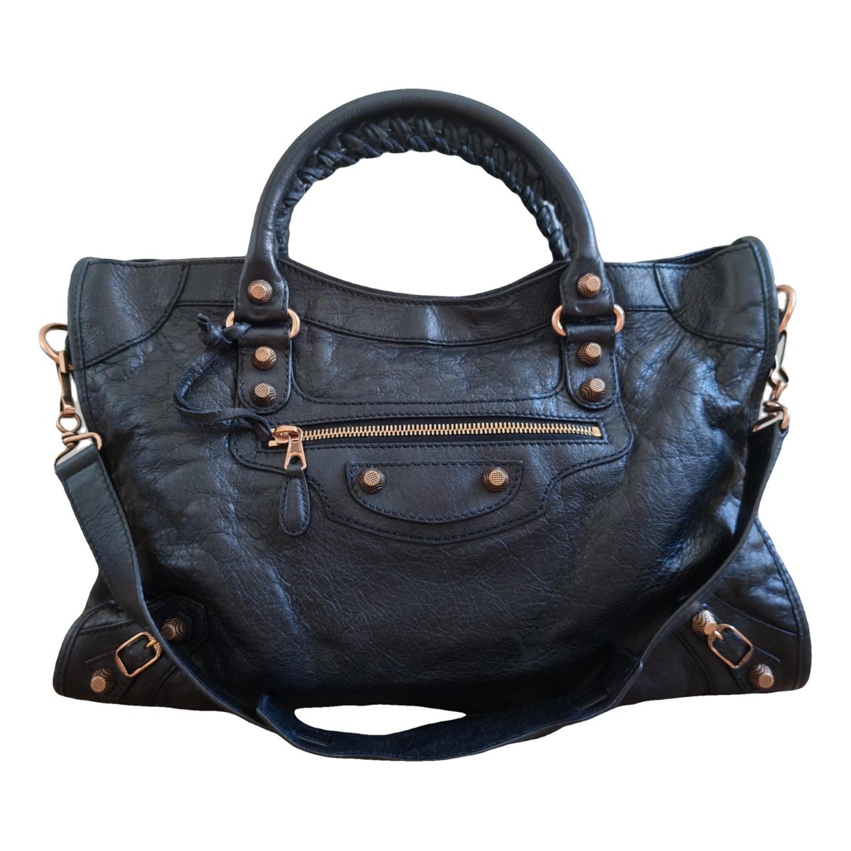 City leather handbag