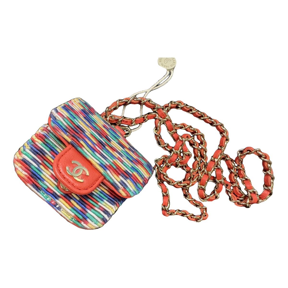 Wallet on Chain tweed clutch bag