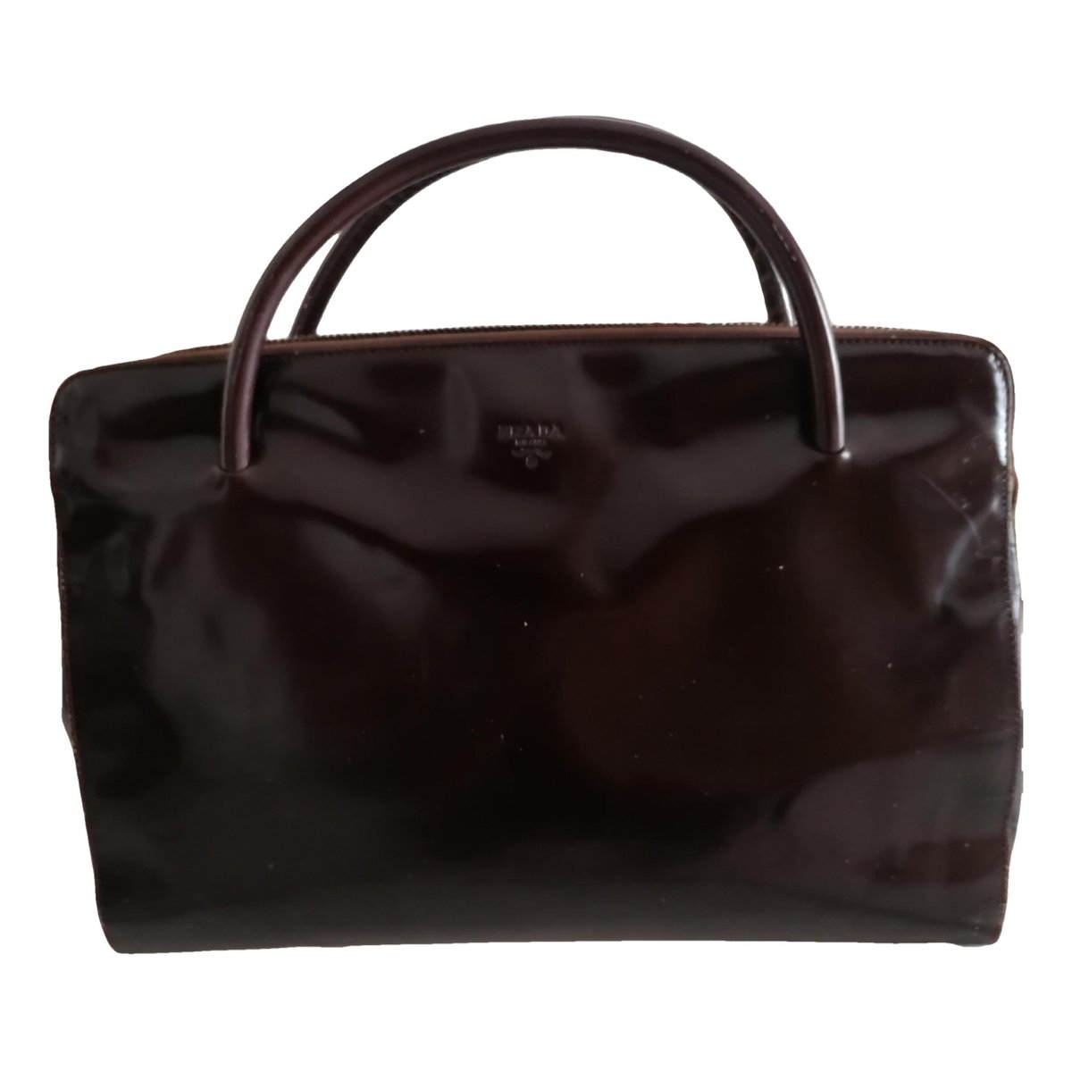 Pyramid leather handbag