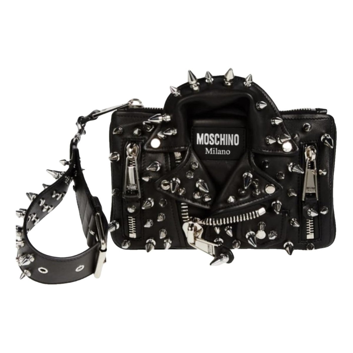 Biker leather clutch bag