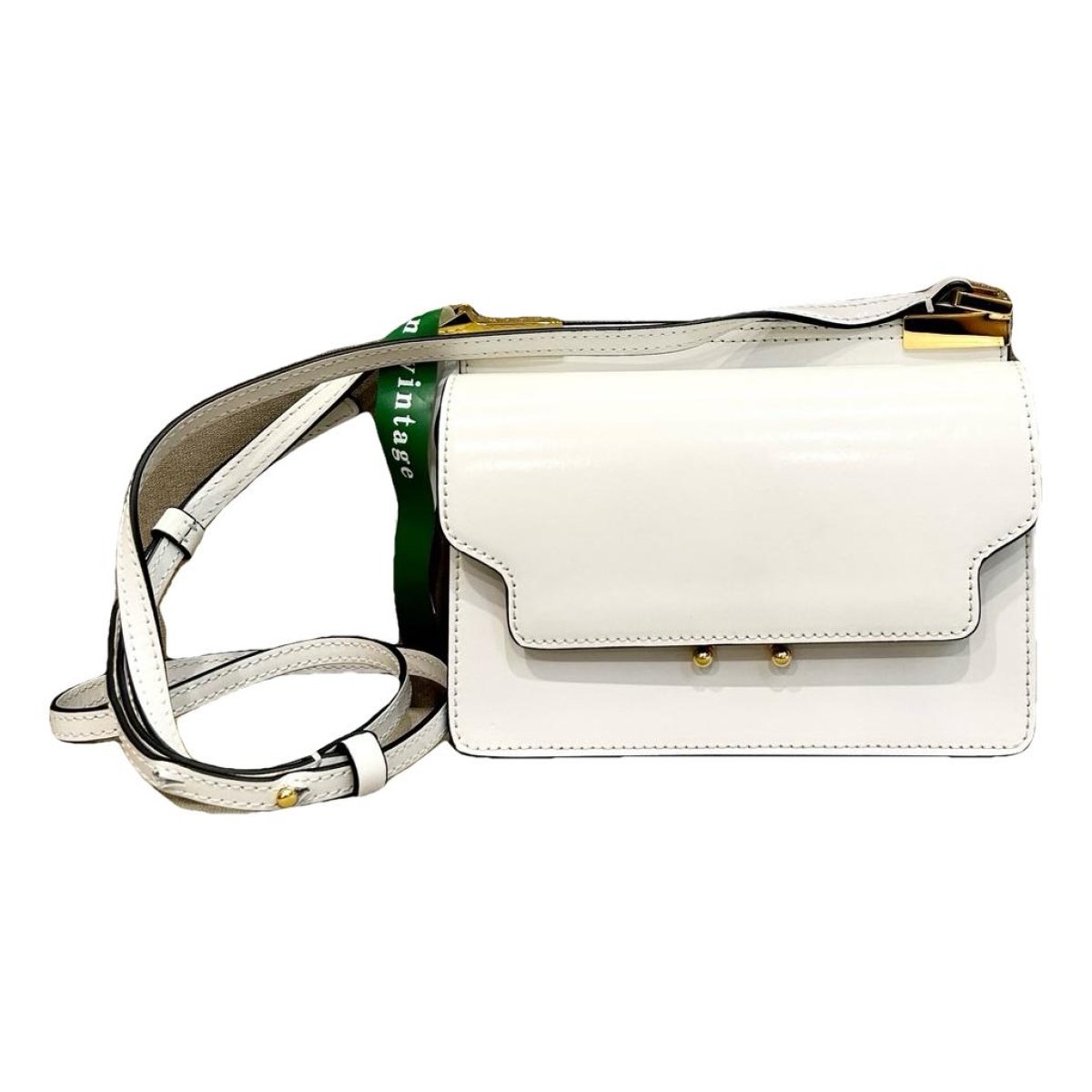 Trunk leather crossbody bag