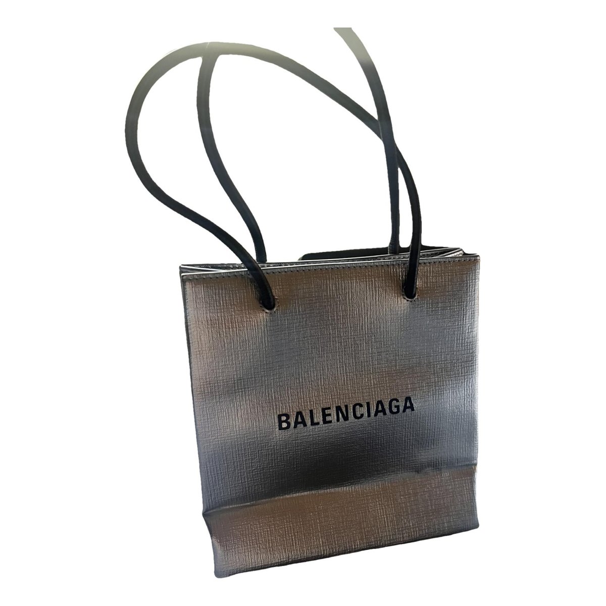 Plastic bag shooper leather handbag