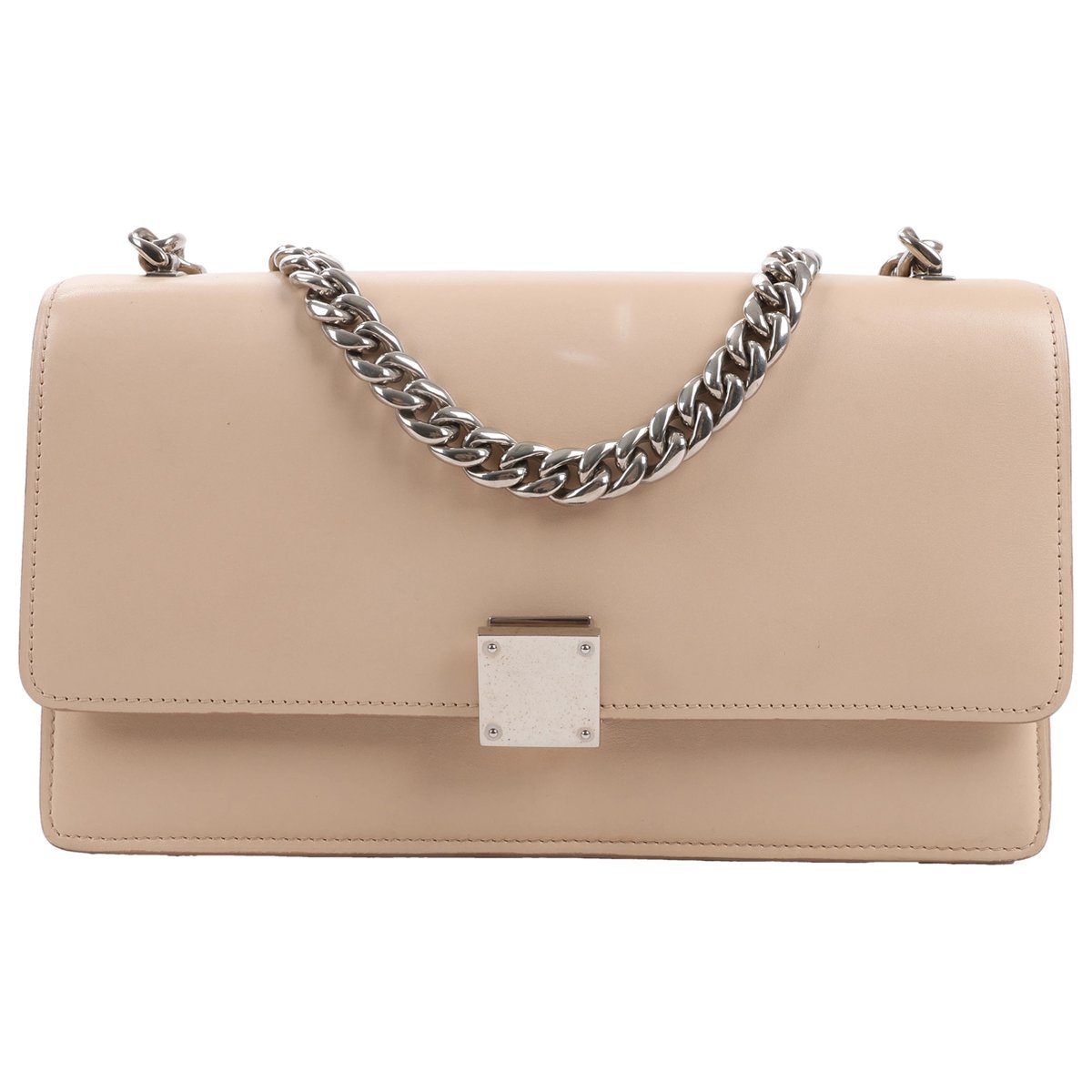Case flap leather handbag