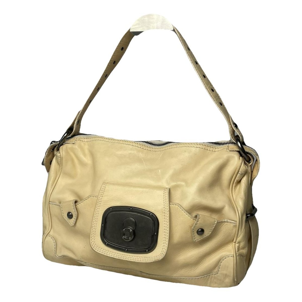 Clasp leather mini bag