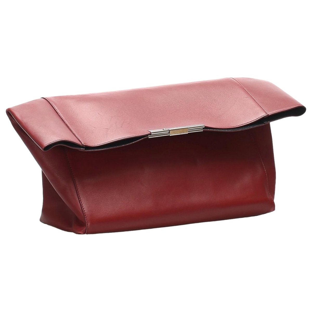 Clasp leather clutch bag