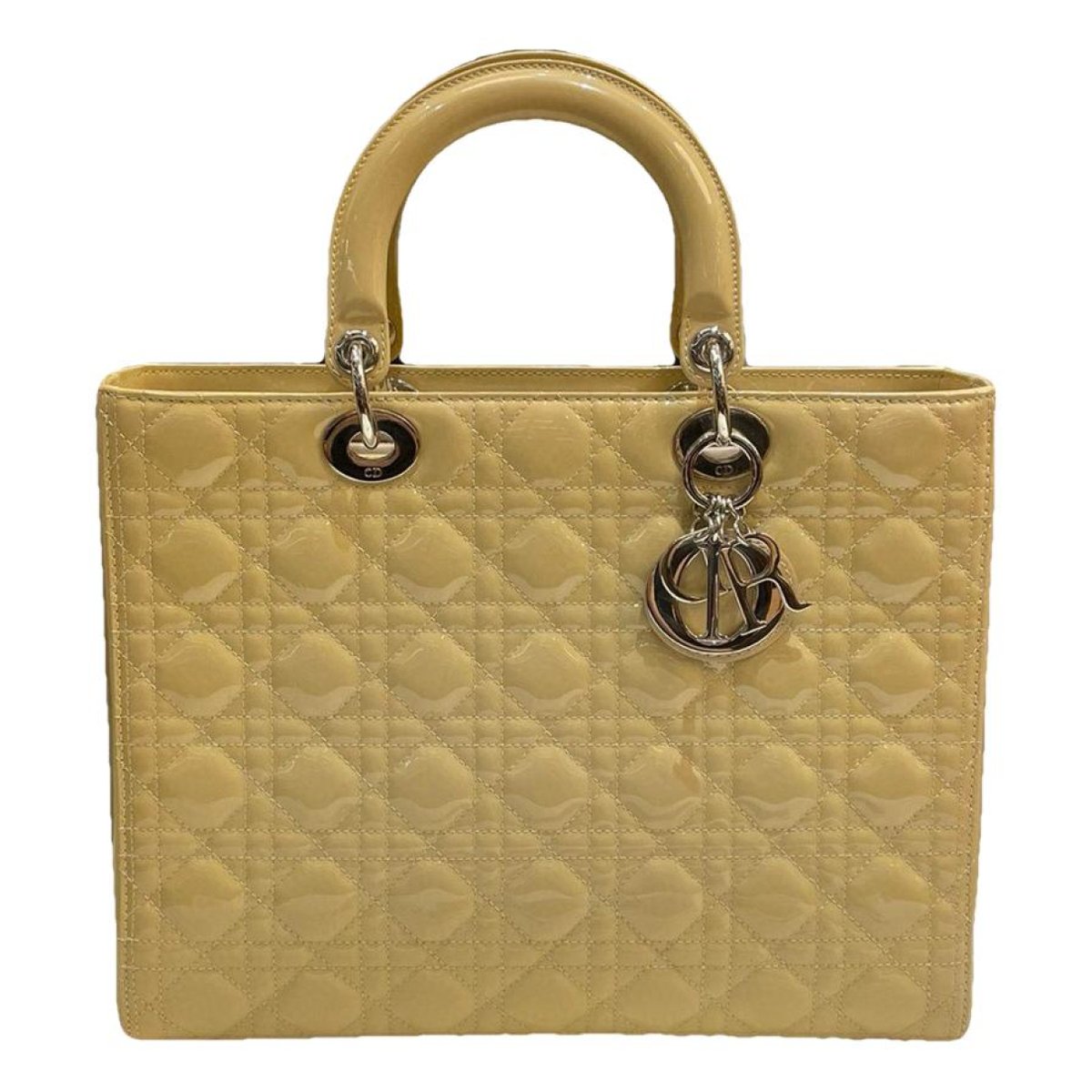 Lady Dior patent leather handbag