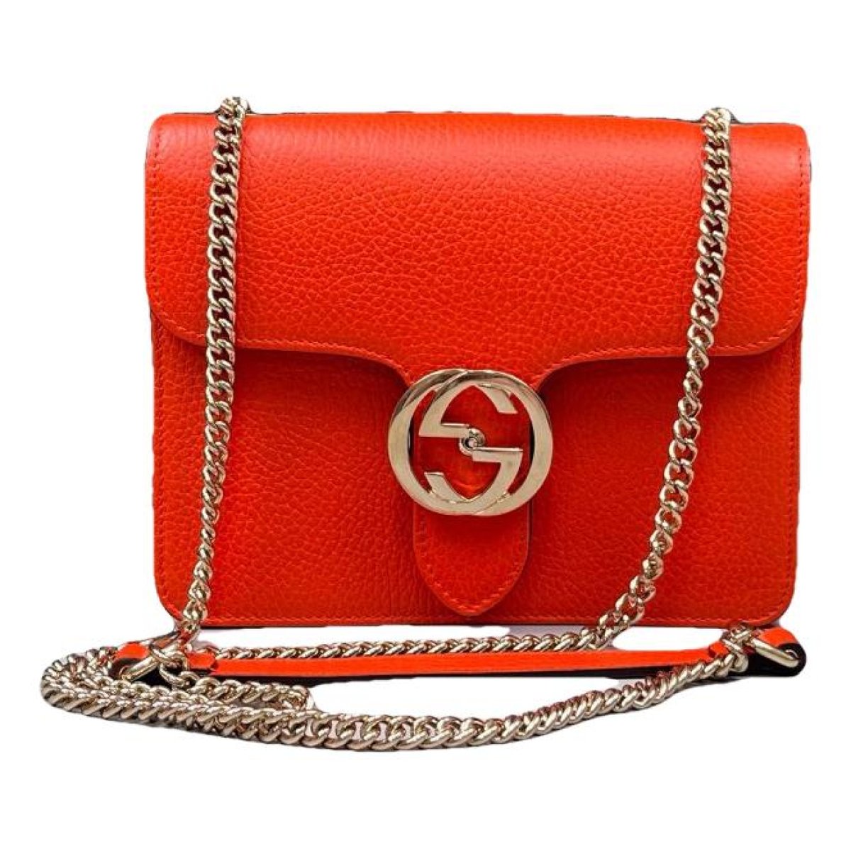 Interlocking leather handbag