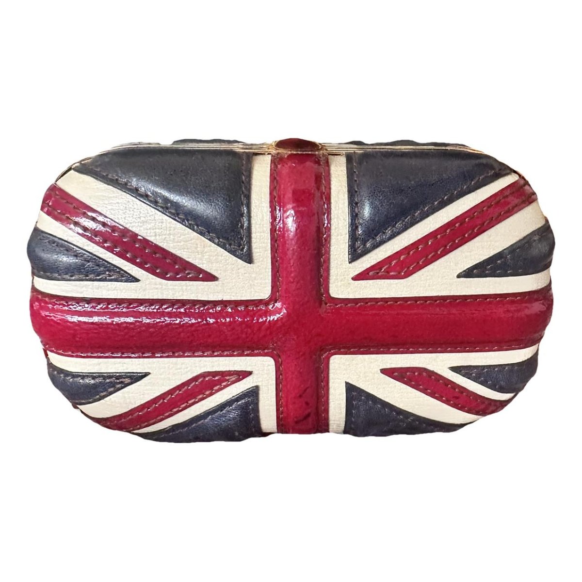 Skull leather clutch bag