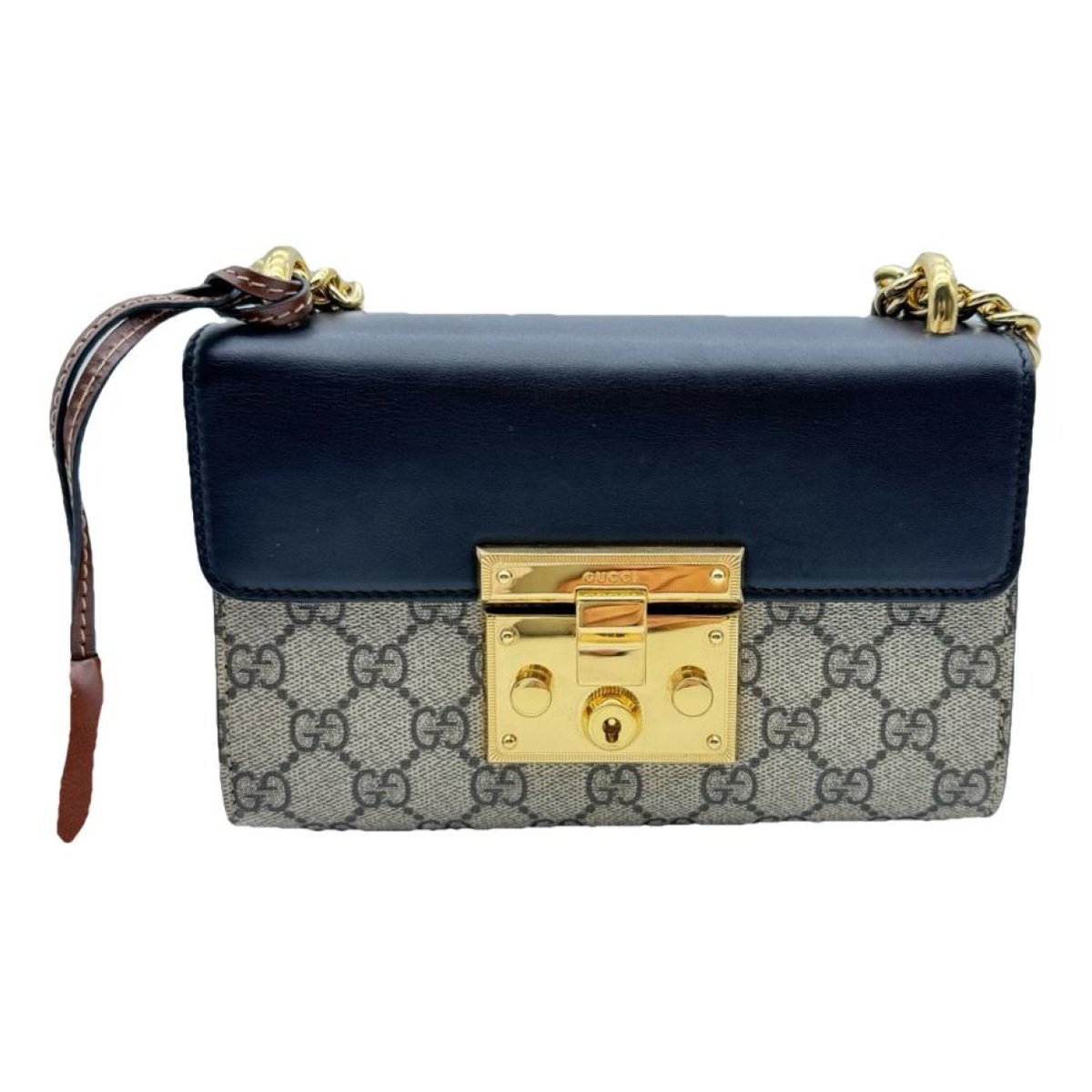 Padlock leather handbag