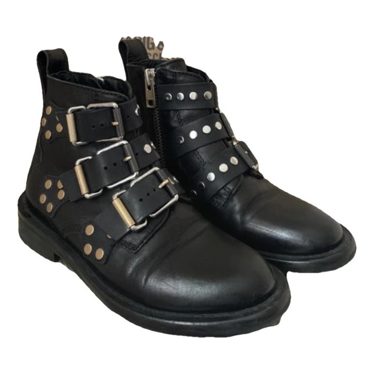 Laureen Spikes leather biker boots