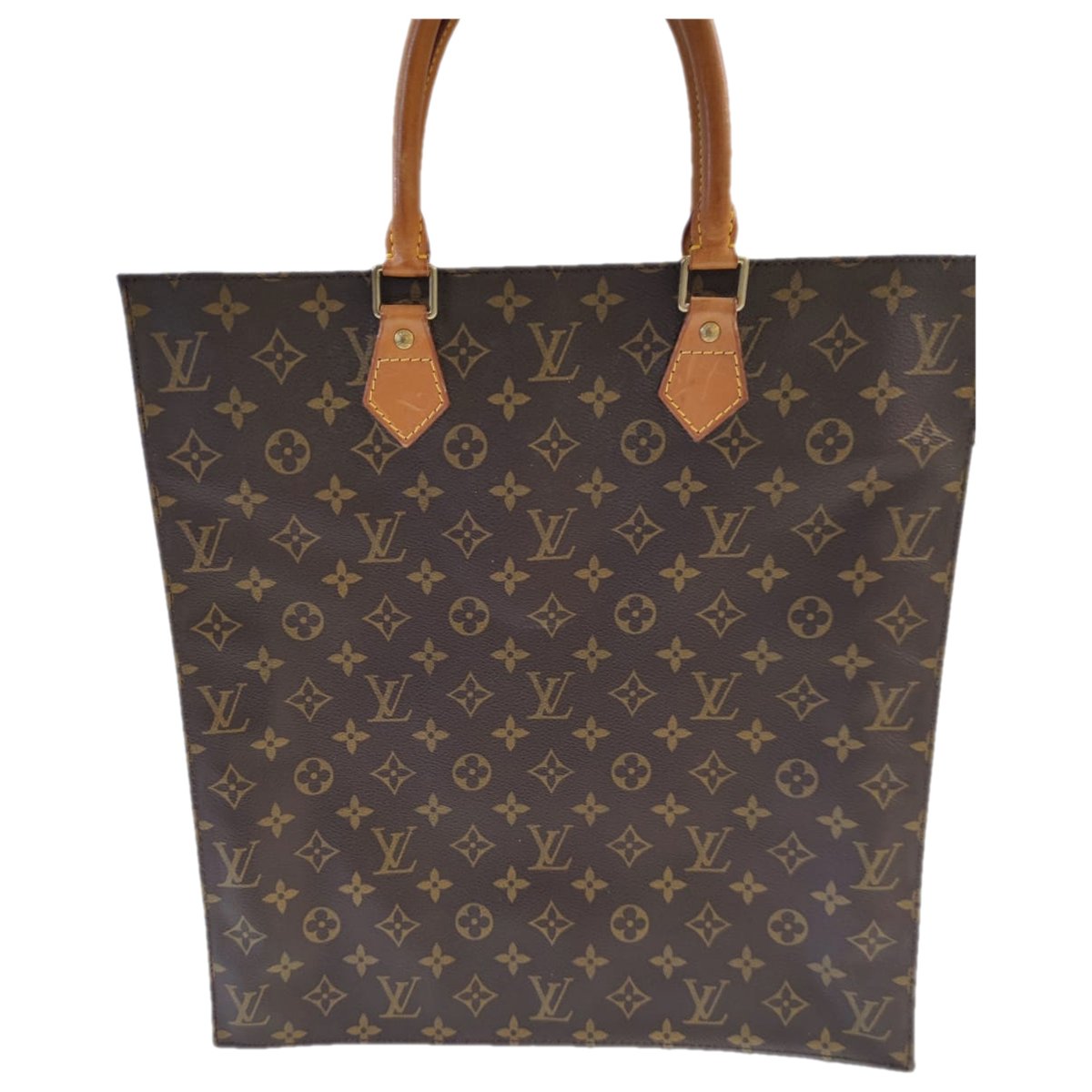 Plat leather handbag