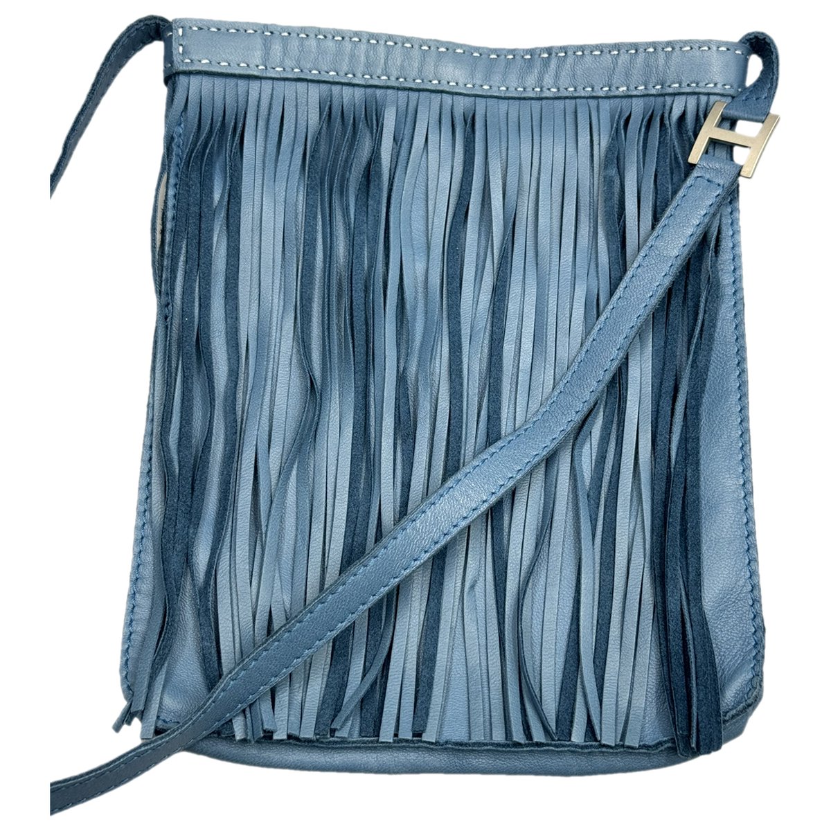Trim leather crossbody bag