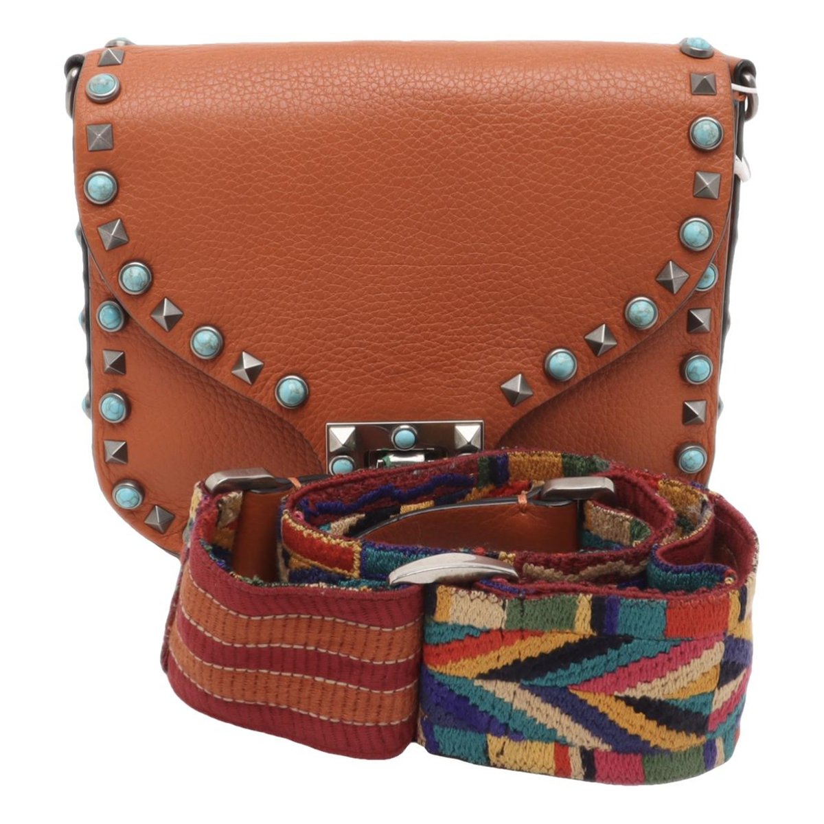 Guitar Rockstud leather crossbody bag