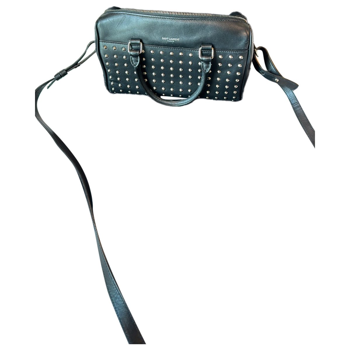 Duffle leather handbag