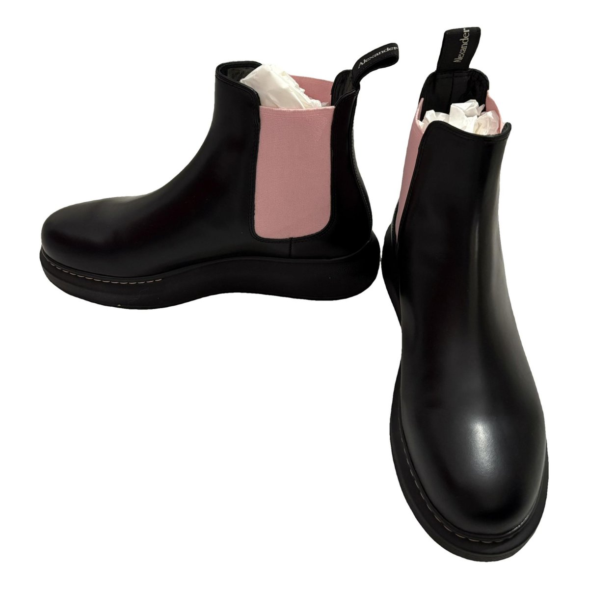 Hybrid leather ankle boots