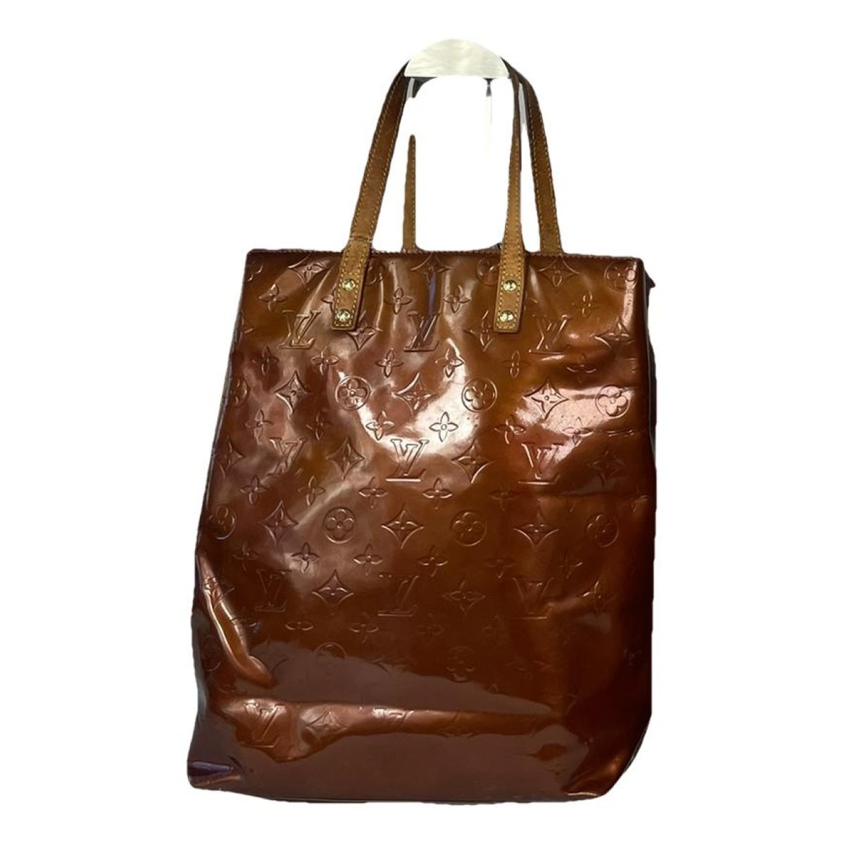 Ambre patent leather tote