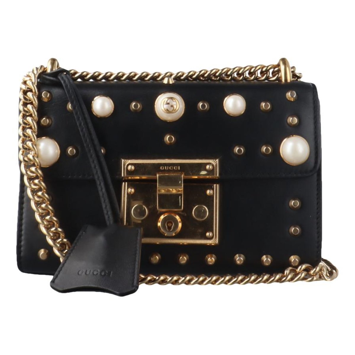 Padlock leather crossbody bag