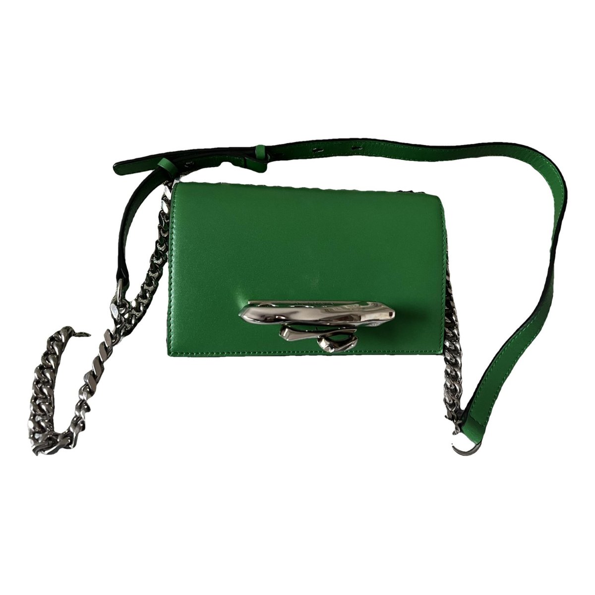 Knuckle leather clutch bag