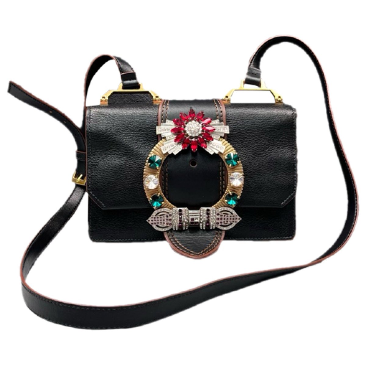 Miu Lady leather crossbody bag