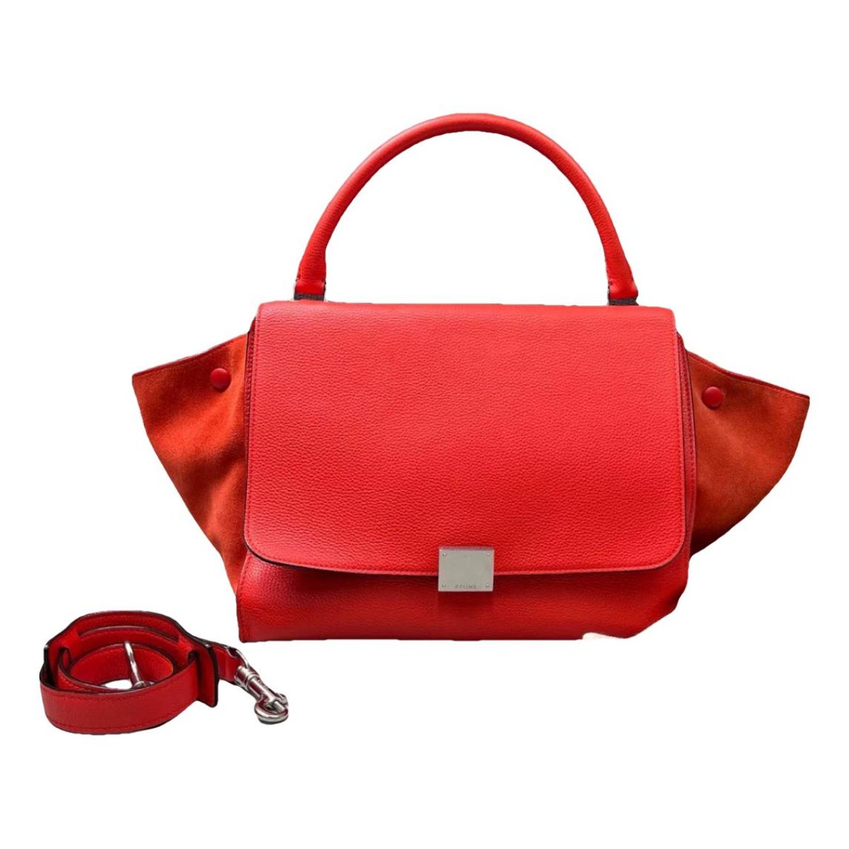 Trapèze leather handbag