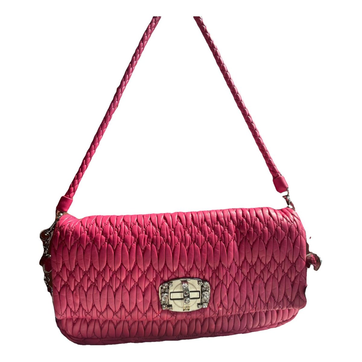 Miu Crystal leather handbag
