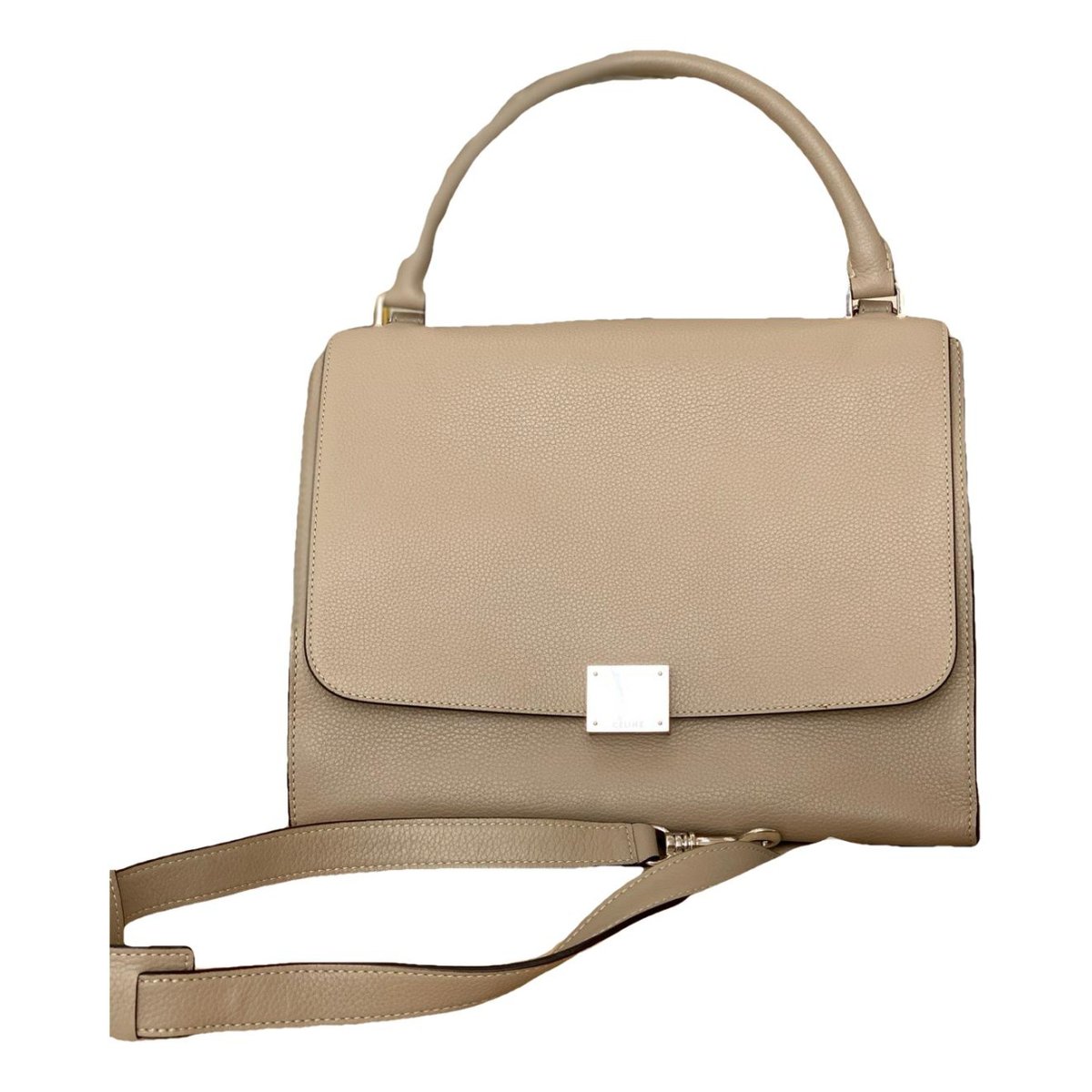 Trapèze leather handbag