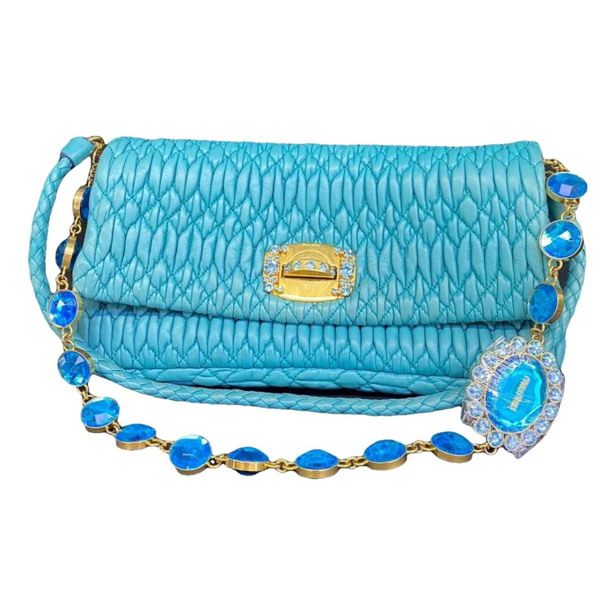 Miu Crystal leather handbag
