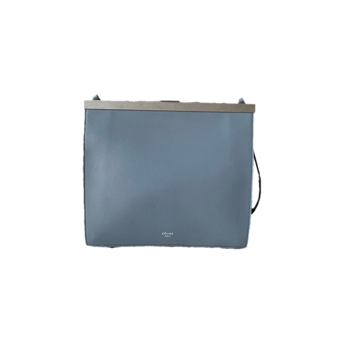 Clasp leather handbag