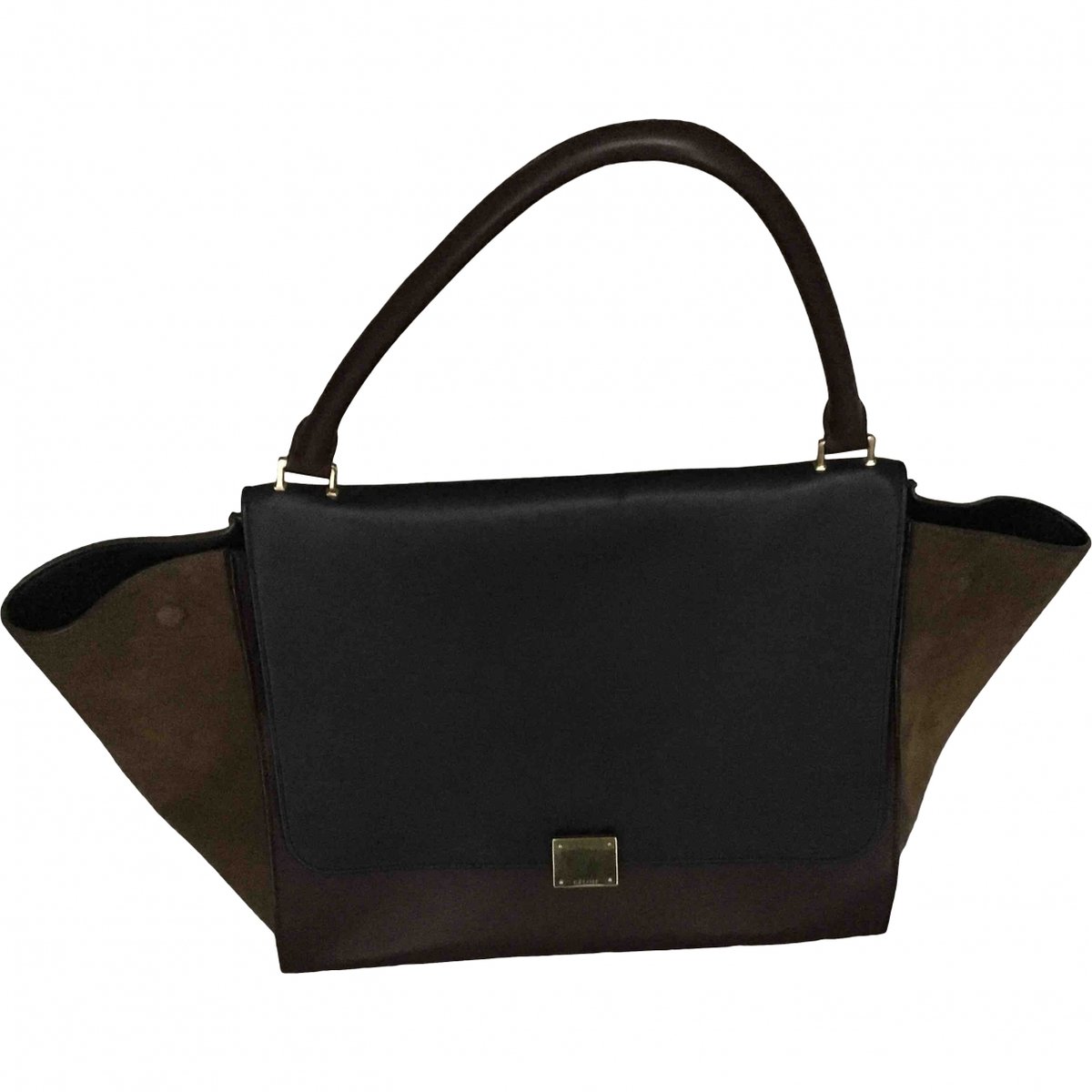 Trapèze leather handbag