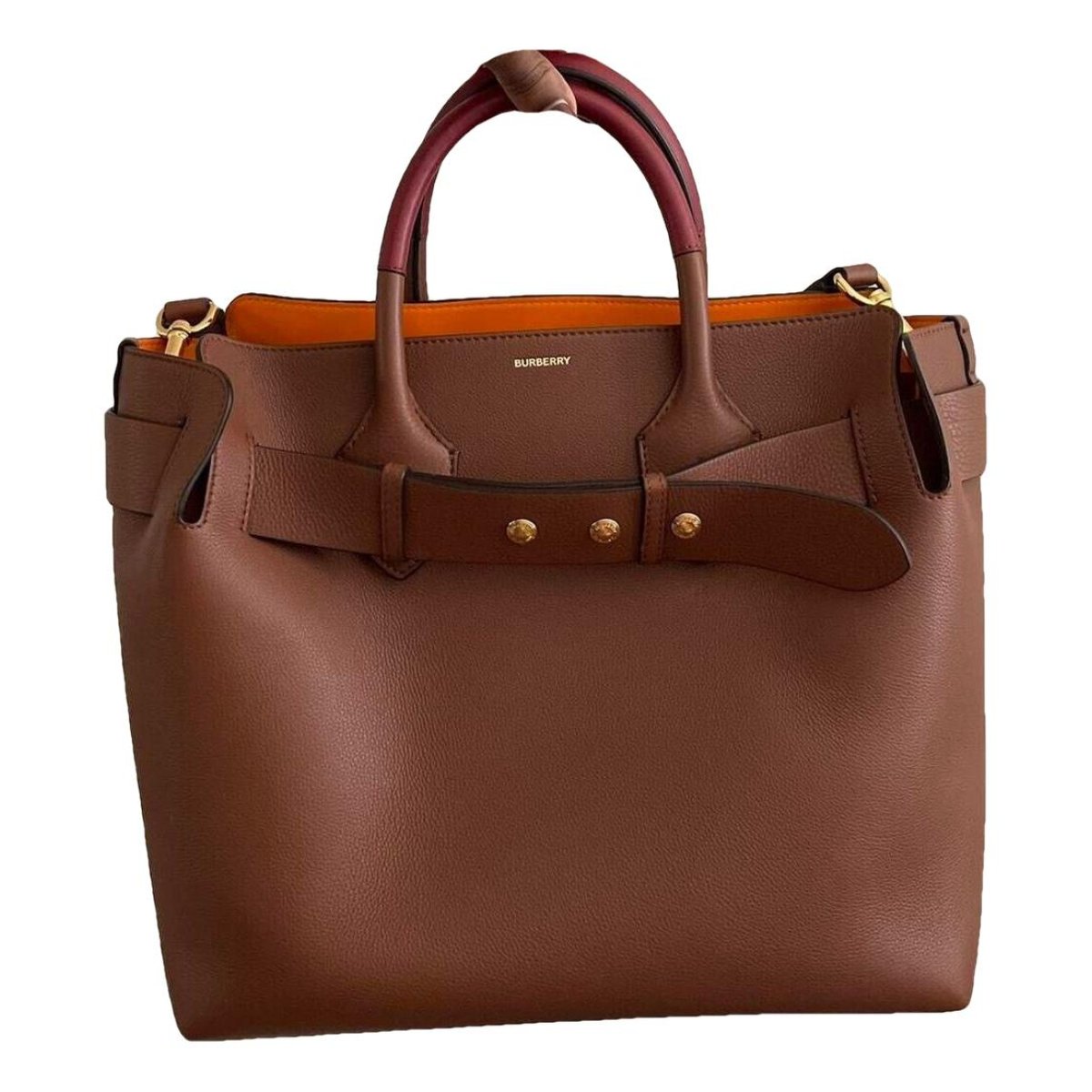 Pocket leather handbag
