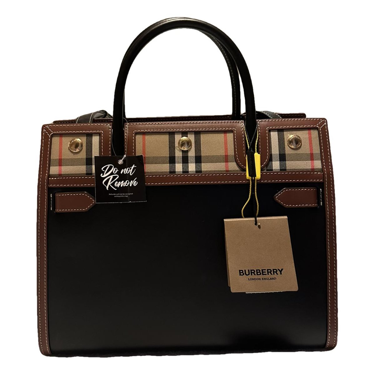 Title leather tote