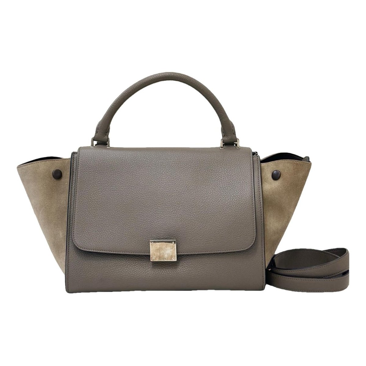 Trapèze leather handbag