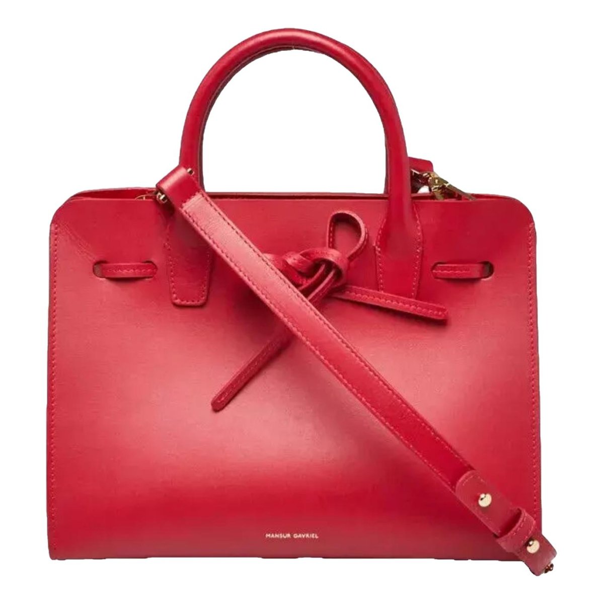 Folded leather handbag
