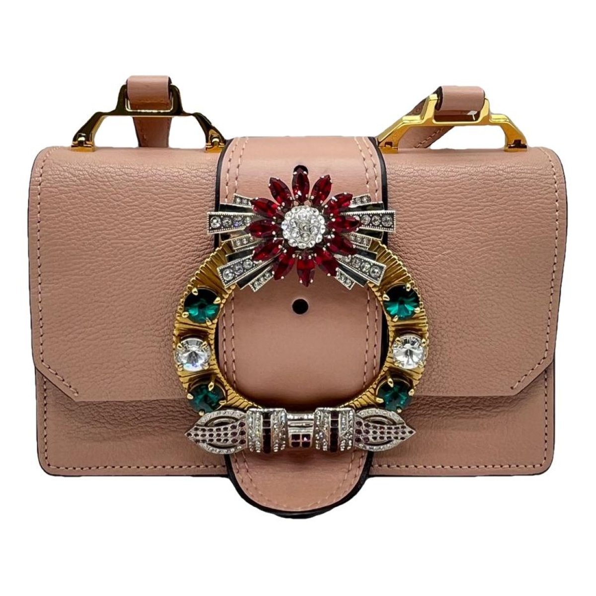 Miu Lady leather crossbody bag