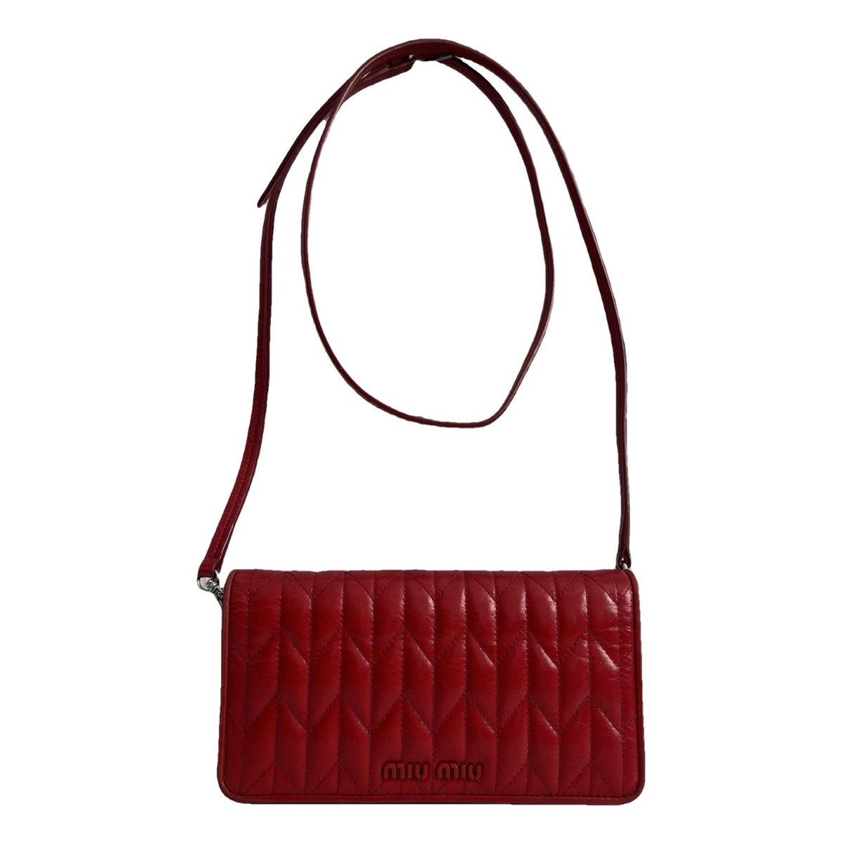Matelassé leather clutch bag